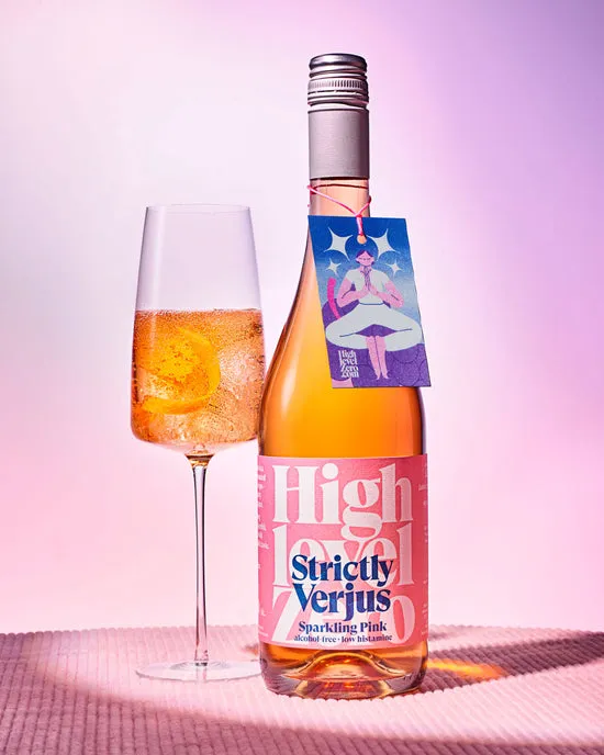 Highlevel Zero Sparkling Pink Verjus-Aperitif alkoholfrei