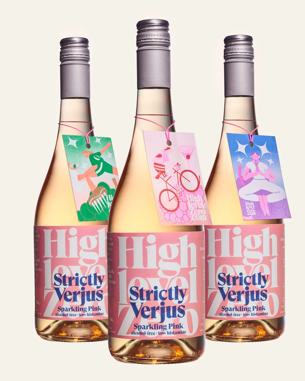 Highlevel Zero Sparkling Pink Verjus-Aperitif alkoholfrei