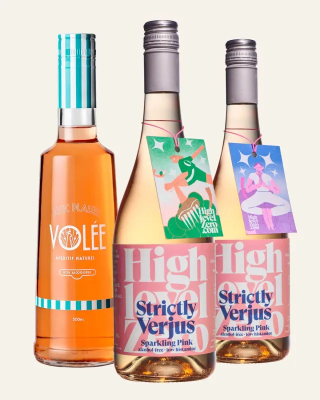 Highlevel Zero Sparkling Pink Volée Aperitivo Set 3-teilig