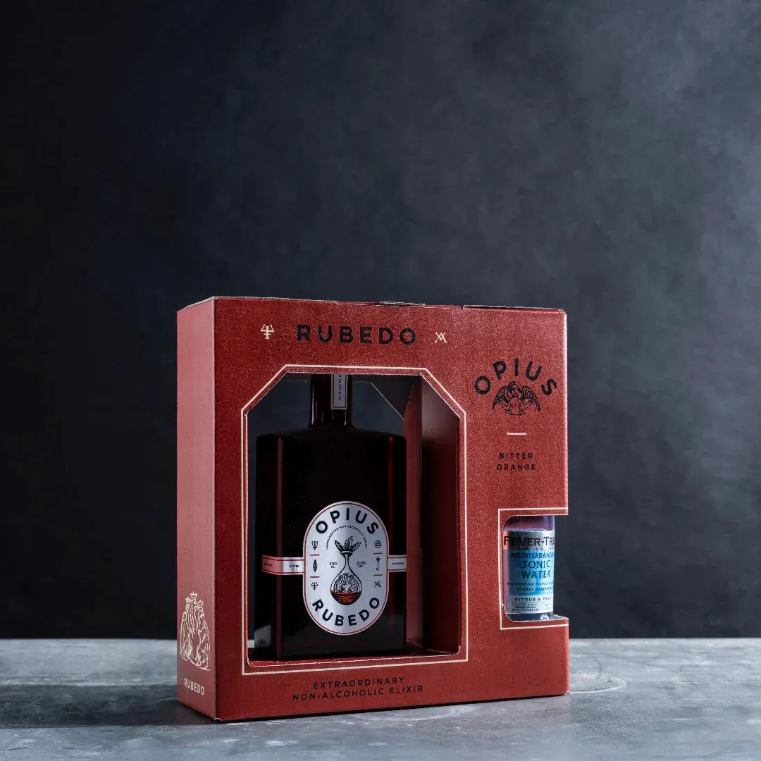 Opius Rubedo alkoholfreier Aperitif Geschenkpack mit Fever-Tree
