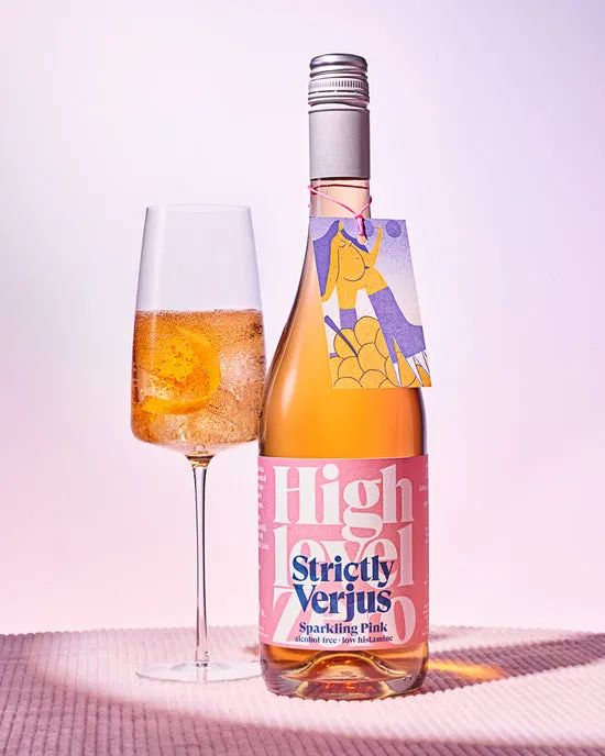 Highlevel Zero Sparkling Pink Verjus-Aperitif alkoholfrei