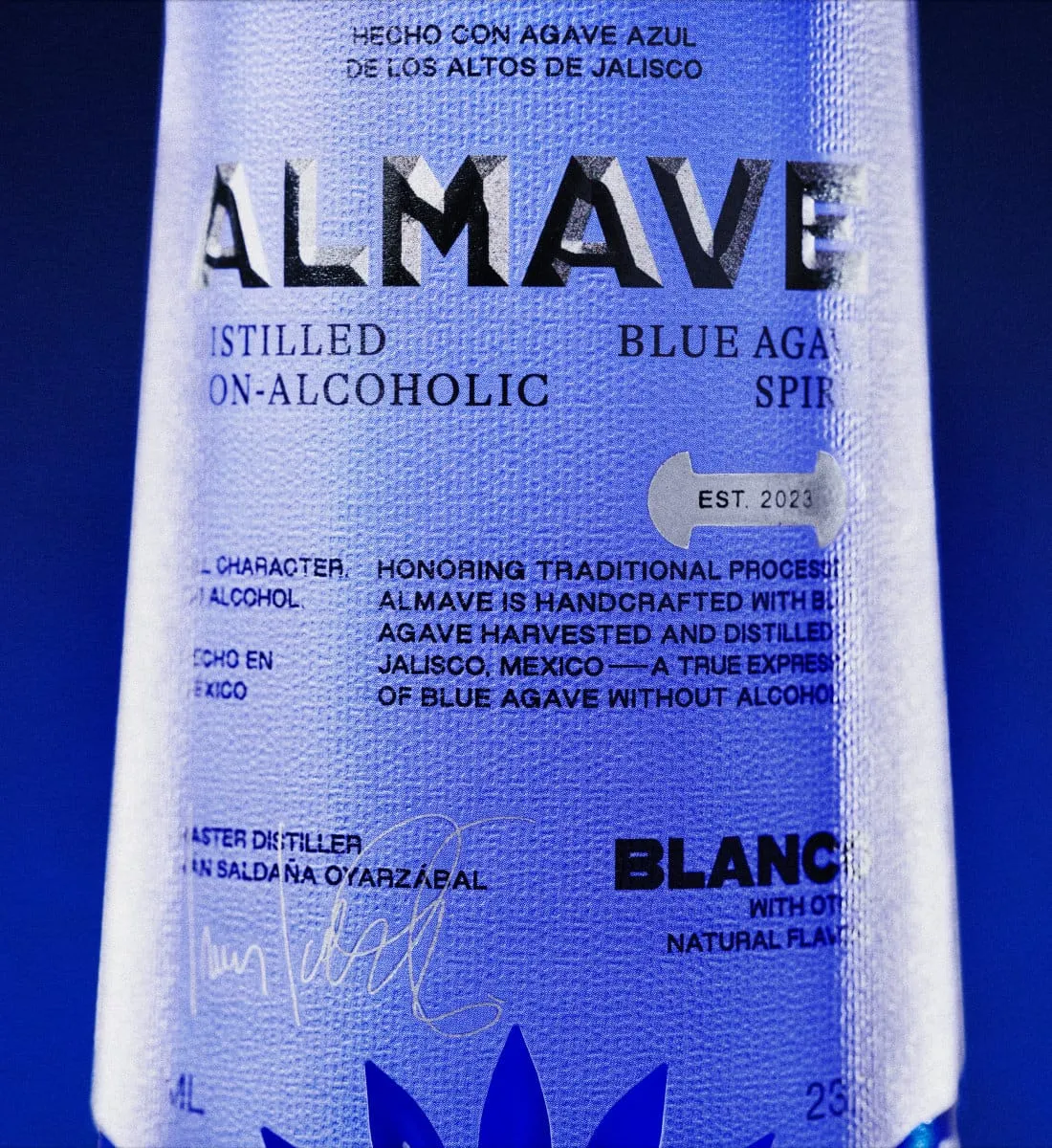 Almave Blanco Tequila alkoholfrei Flasche Agave