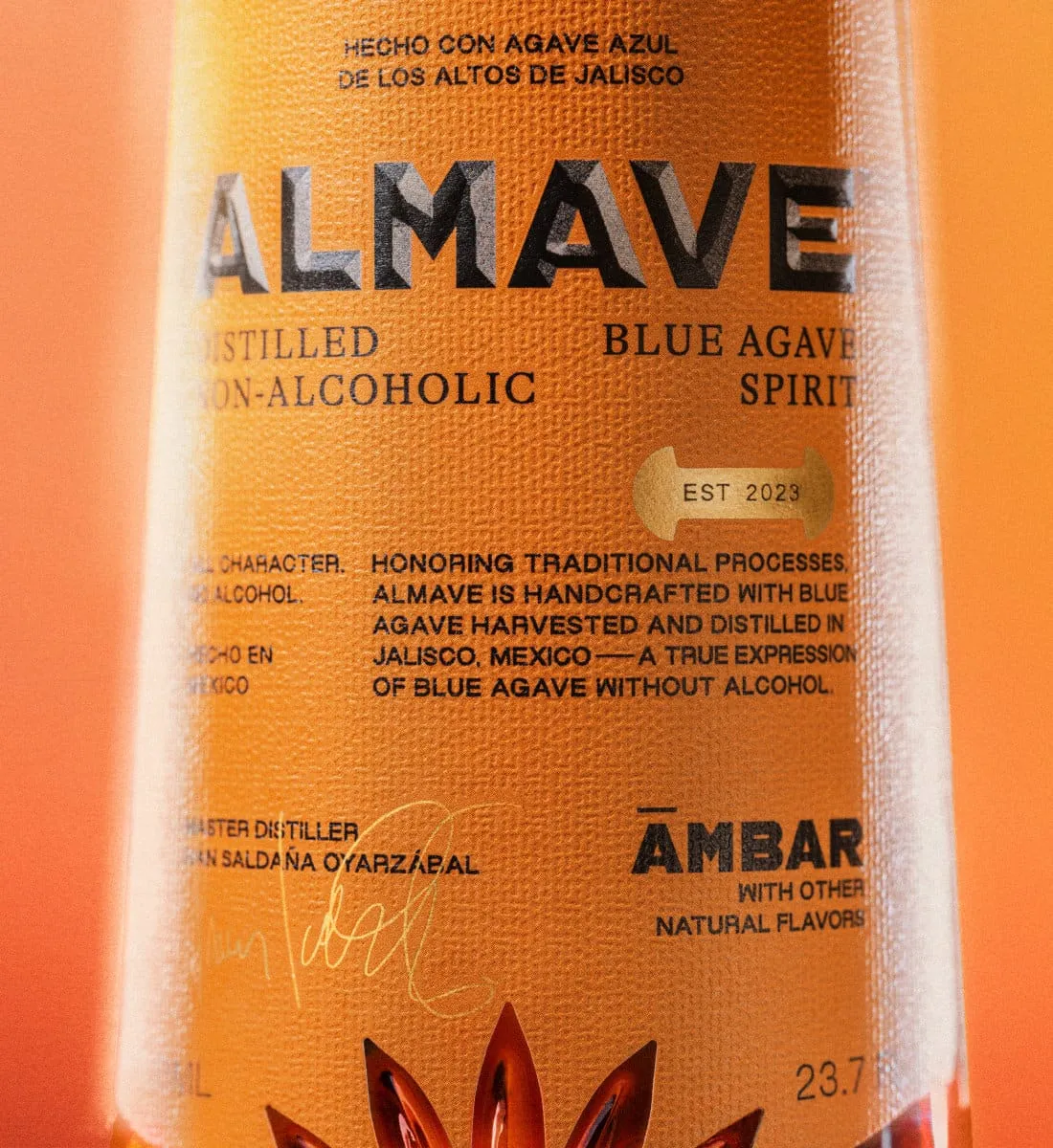 Almave Ámbar Tequila alkoholfrei Flasche Agave